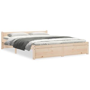 vidaXL Cadre de lit sans matelas bois massif 135x190 cm