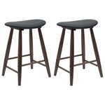 vidaXL Chaises de salle à manger 2 pc Bois de Caoutchouc Massif