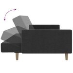 vidaXL Canapé-lit à 2 places gris foncé tissu