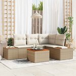 vidaXL Ensemble de canapé de jardin avec coussin 5 Pièces beige et crème