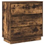 vidaXL Cabinet de chevet avec tiroir avec Chêne fumé 71 x 34.5 x 75 cm