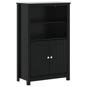 vidaXL Armoire de salle de bain BERG noir 69 5x34x110 cm pin massif