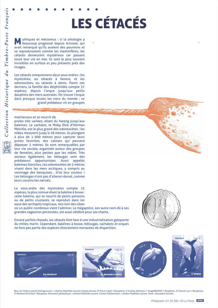 Document philatélique - Les cétacés