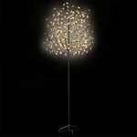 vidaXL Sapin de Noël 220 LED blanc chaud Cerisier en fleurs 220 cm