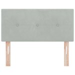 Headboard LED vidaXL Bouton capitonné Gris clair 90 cm Velours
