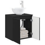 vidaXL Vanité de lavabo mural Noir 49 5 x 35 x 63 cm Bois d'ingénierie