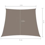 vidaXL Voile de parasol Tissu Oxford trapèze 3/5x4 m Taupe