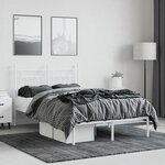 vidaXL Cadre de lit métal avec tête de lit blanc 135x190 cm