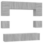 vidaXL Ensemble de meubles TV 8 Pièces Sonoma gris Bois d'ingénierie
