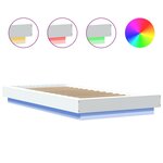vidaXL Cadre de lit avec lumières LED sans matelas blanc 75x190 cm