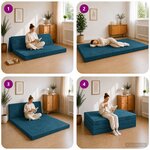 vidaXL Canapé-lit pliable 140 x 67 x 45 cm Bleu