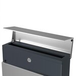 Boîte aux lettres murale avec porte-journaux clés facile à installer design moderne gris anthracite et argenté 12_0001638