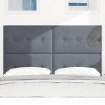 vidaXL Tête de lit avec des lumières à LED Réglable Gris 80 cm Velours