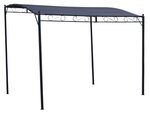 Tonnelle adossée "lisa" gris en acier - 3 x 2.5 x 2/2.5 m