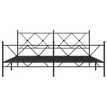 vidaXL Cadre de lit métal avec tête de lit/pied de lit noir 183x213 cm