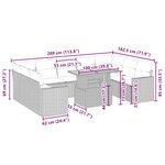 vidaXL Salon de jardin avec coussins 10 Pièces beige résine tressée