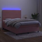 vidaXL Sommier à lattes de lit avec matelas LED Rose 140x190cm Velours