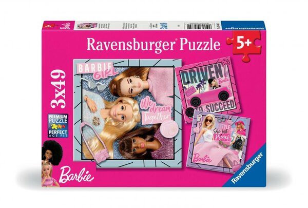 Puzzles 3x49 p - inspire le monde  / barbie