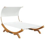 vidaXL Lit repos avec auvent 165x203x126 cm Bois courbé massif Crème