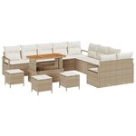 vidaXL Ensemble de canapé de jardin avec coussin 14 Pièces Beige  Crème