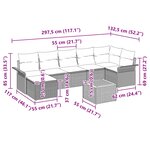 vidaXL Ensemble de canapé de jardin 8 Pièces Gris Poly rotin