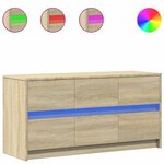 vidaXL Meuble TV avec LED chêne sonoma 100x34x50 cm bois d'ingénierie