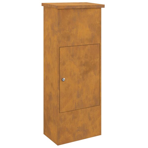 vidaXL Boîte de dépôt de colis avec porte Rouillé 44 5 x 29 x 110 5 cm