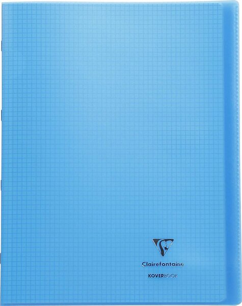 Cahier protège-cahier Koverbook Piqué Polypro 24x32 cm 48 p Q 5x5 Coloris Aléa... CLAIREFONTAINE