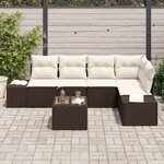 vidaXL Ensemble de canapé de jardin 6 Pièces Marron polyrotin