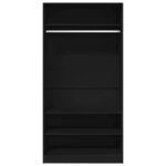 vidaXL Garde-robe Noir 100 x 50 x 200 cm Bois d'ingénierie