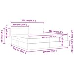 vidaXL Lit de rangement LED avec matelas Crème 200 x 200 cm Tissu