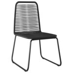 vidaXL Ensemble de salle à manger pour jardin 5 Pièces Noir