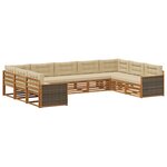 vidaXL Ensemble de canapés d'extérieur 9 pc Naturel et Beige