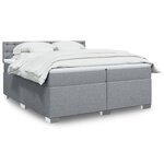 vidaXL Sommier à lattes de lit avec matelas Gris clair 200x200cm Tissu