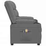 vidaXL Fauteuil de massage électrique Gris Similicuir