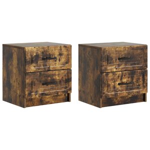 vidaXL Cabinet de chevet 2 pièces Chêne fumé 43 x 34 5 x 44 5 cm