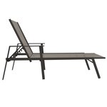 vidaXL Chaise longue acier et tissu textilène gris