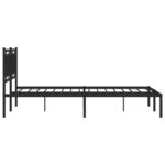 vidaXL Cadre de lit métal sans matelas avec tête de lit noir 150x200cm