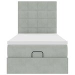 vidaXL Cadre de lit ottoman et matelas gris clair 100x200 cm velours
