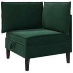 vidaXL Sofa avec rangement Vert foncé Velours