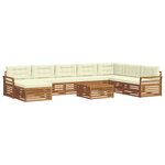 vidaXL Ensemble de canapés d'extérieur 9 Pièces Naturel et Crème