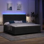 vidaXL Lit à Ressorts avec Matelas LED Noir 200 x 200 cm Velours
