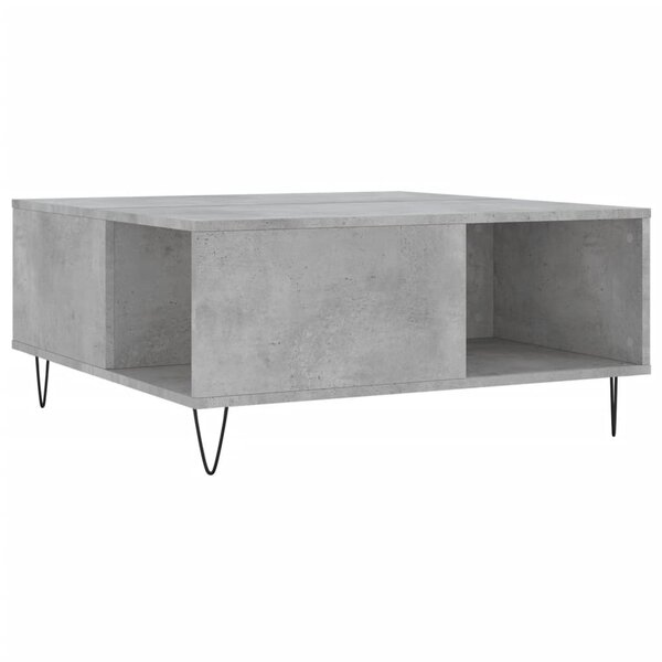 vidaXL Table basse gris béton 80x80x36 5 cm bois d'ingénierie