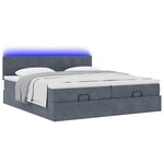 vidaXL Cadre de lit ottoman avec matelas gris foncé 200x200 cm velours