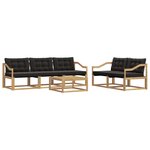 vidaXL Ensemble de canapés d'extérieur 6 Pièces Blanc et noir