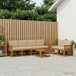 vidaXL Ensemble de canapés d'extérieur 7 Pièces Naturel et Beige