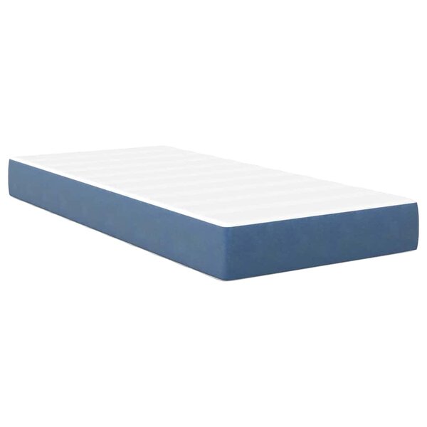 vidaXL Matelas de Lit avec matelas Bleu 90 x 200 cm tissu