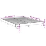 vidaXL Cadre de lit sans matelas chêne fumé 150x200 cm bois ingénierie