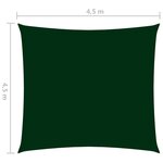 vidaXL Voile de parasol tissu oxford carré 4 5x4 5 m vert foncé