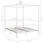 vidaXL Cadre de lit à baldaquin sans matelas blanc métal 180x200 cm